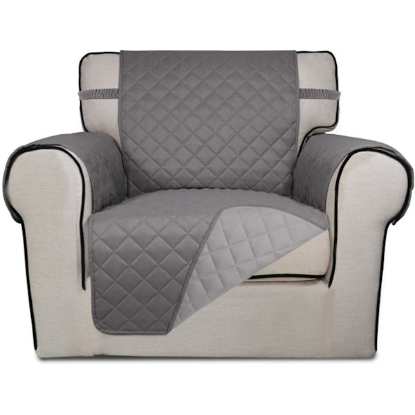 Vendbar Quiltet Sofabetræk, Vandresistent Slipcover Møbelbeskytter, Vaskbare Sofarem (Lysegrå)
