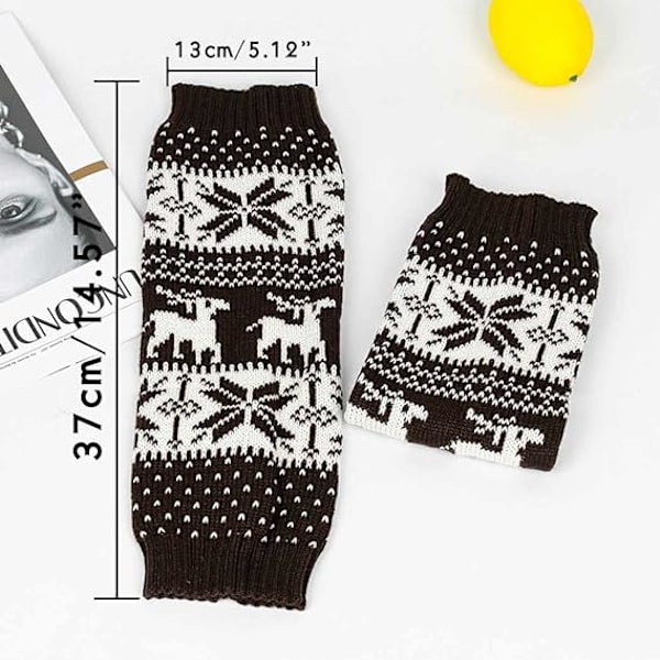Lumihiutale Neulotuista Sukista Boot Cuffs Sukat Neulo Leg Warmers Talvi Leg Warmers Boot Cuffs Sukat Naisille Ja Tytöille brown