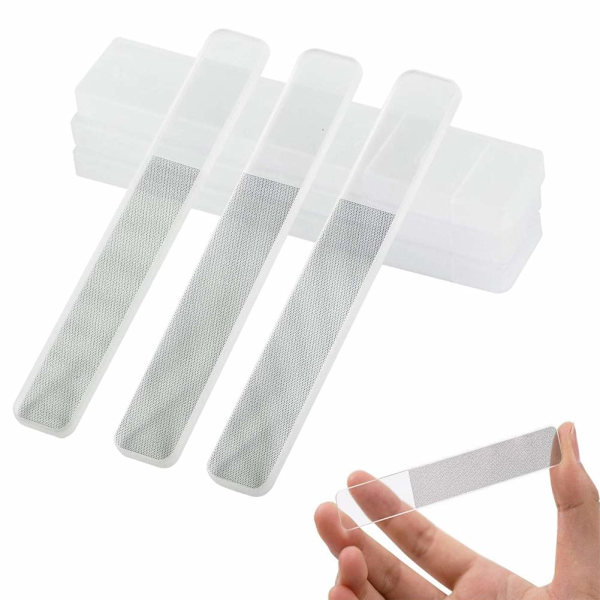 Glass neglefiler Nano Crystal Mini fingerneglfil Oppgradering neglebuffer Neglepolering stripe Profesjonelt negle manikyrverktøy. 3 stk/sett