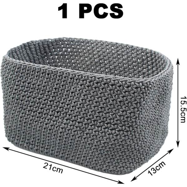 Vevede Oppbevaringskurver, Bad Oppbevaringskurver, Små Organiseringskurver, Liten Heklekurv, 21 * 13 * 15.5cm