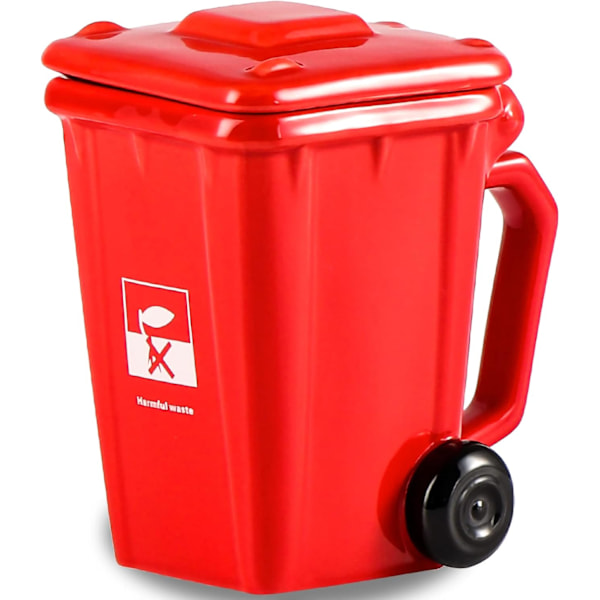 Keramisk Skraldespand Tema Kaffe Kops, Skraldespand Kaffe Kops, Nyhed Kaffe Kops, Skraldespand Formet Keramisk Kops, 401-500ml Red