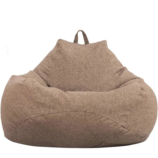 Klassisk bønnepose sofaovertrekk, lat sofastol med bønneposeoppbevaring uten fyll, ensfarget enkel design Brown 80*90CM