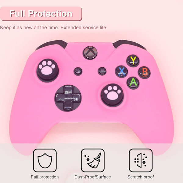 Söt hudskydd för Xbox One / Series X/S Controller Anti-Slip Silikon Grip Skyddande fodral Tillbehör Set Trådlös