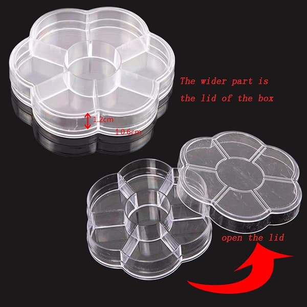 Ca. 5600 stk. blandet størrelse DIY halv perleperle flatback plast håndverk plastboks (AB hvit)