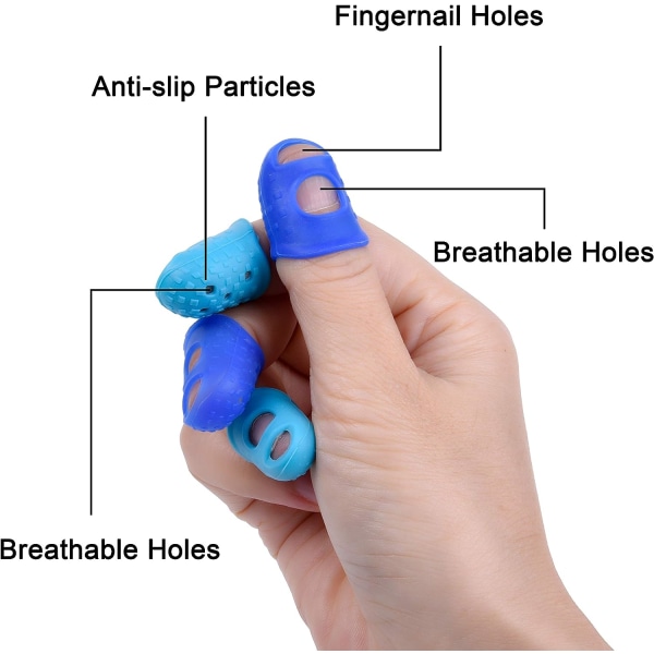 16 st fingerspetsar, 4 storlekar Silikon fingertoppshandtag Skyddsskydd Cover