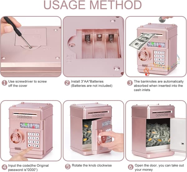 Digital spargris Mini ATM Säker pengabank för barn 3 4 5+ år
