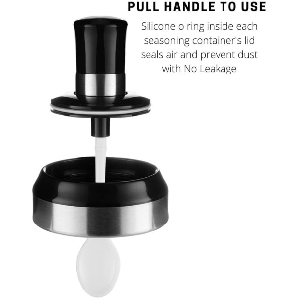 SÅS BURK Transparent Glas Kombination Sked med Lock Behållare Förvaring Kryddor Salt Socker