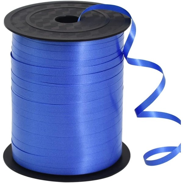 250 meter blå krusad lockig band glänsande metallisk band-ballongsträng rulle presentförpackningsband för konst&hantverksdekor och bågar
