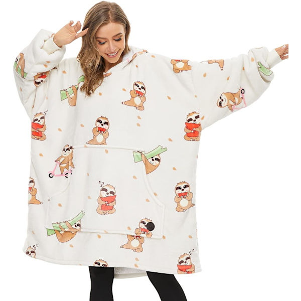 Oversized tæppehættetrøje, Sherpa Fleece hættetrøje tæppe til kvinder, Ultra blød varm bærbar tæppe sweatshirt kvinder mænd voksne, gave til damer
