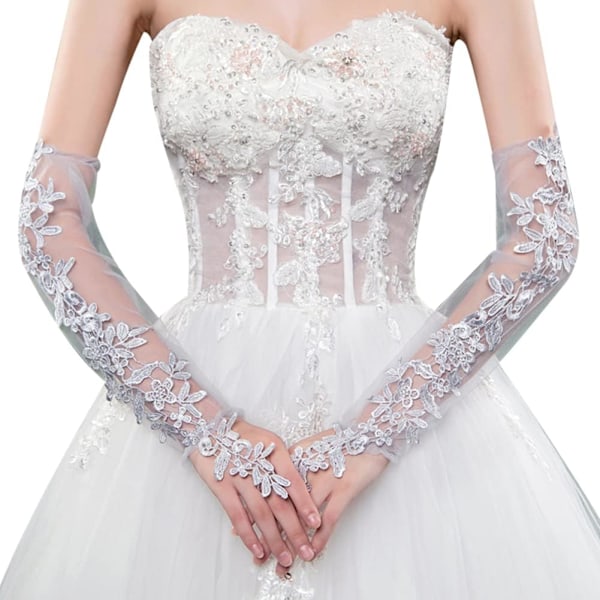 Lange Spidshandsker til Kvinder, Spidshandsker i Blonder, Elegante Korte Handsker, Mesh Spidshandsker til Brude, Prom og Fest.