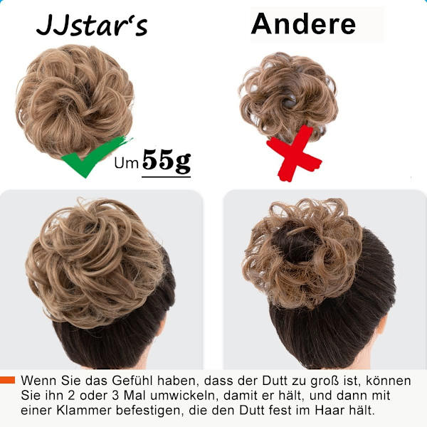 Peruk med elastiskt band, bulle peruk, lockig bulle, 1 st As shown in the picture