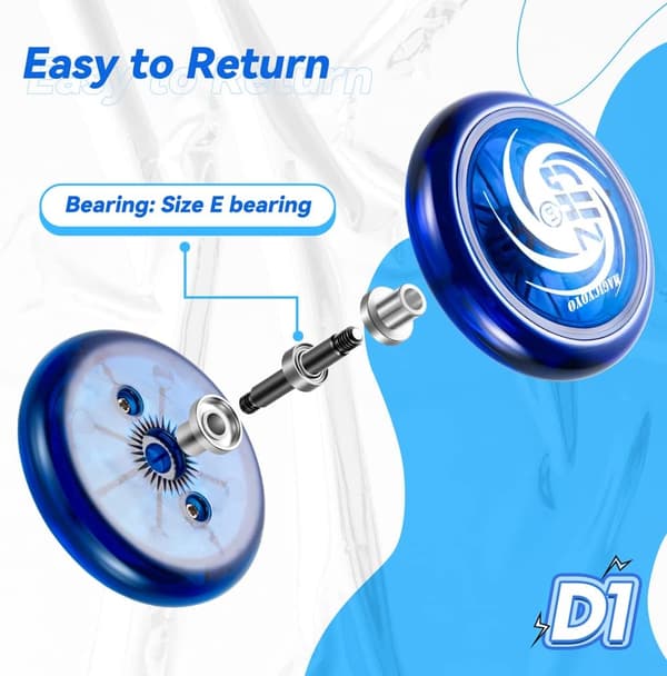 Responsiv Yoyo D1 GHZ, Yoyo til børn Begyndere Professionel Yo Yo Looping Yo-yo, Blå