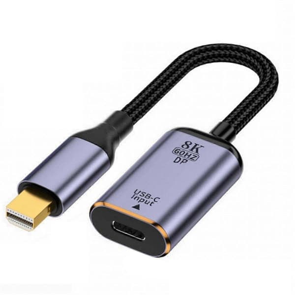 USB-C - Mini Displayport -sovitinmuunnin USB-C Type C Naaraslähde Mini Displayport 1.4 8K 6