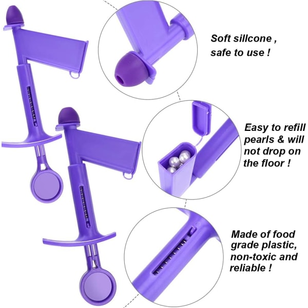 Plastpärl Applikator Fondant Pärlboll Applikator Sockerhantverk Kake Dekorationsverktyg Stötpistol (3mm och 6mm)