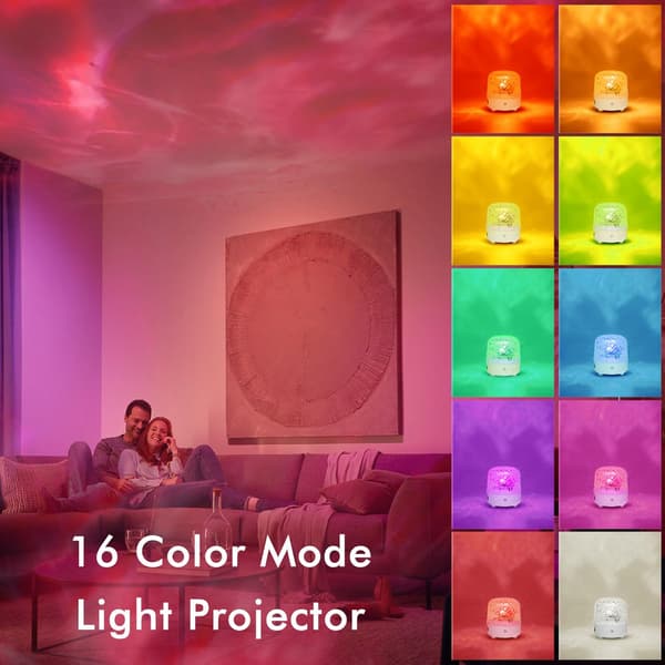 1 stk. Ocean Wave-projektor Galaxy Light-projektor 16 farger 30 lysmoduser med Bluetooth-høyttaler, stemningslys taklamper