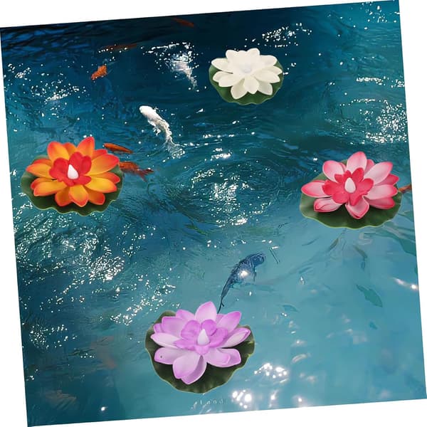 LED Dam Lys 6 Pak Flydende Åkandeblomst Pool Lys Undervands Vandfunktion