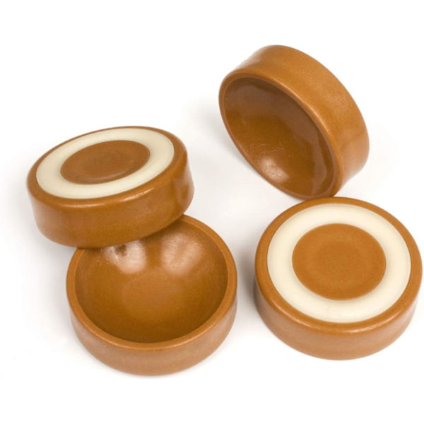 Gulvbeskytter Castor Cups med skridsikre gummigreb (sæt med 4) 43 mm runde caster cups til møbelhjul - Karamel