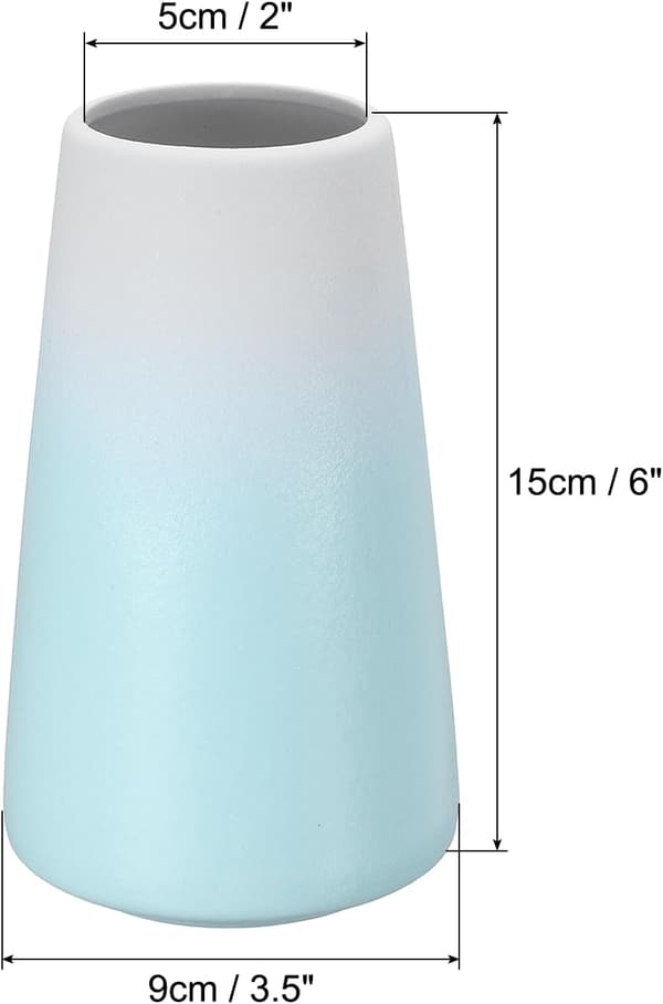 Blomstervase, keramiske vaser til blomster minimalistisk blomstervase bordcenterstykker til pejs stueindretning, gradientblå