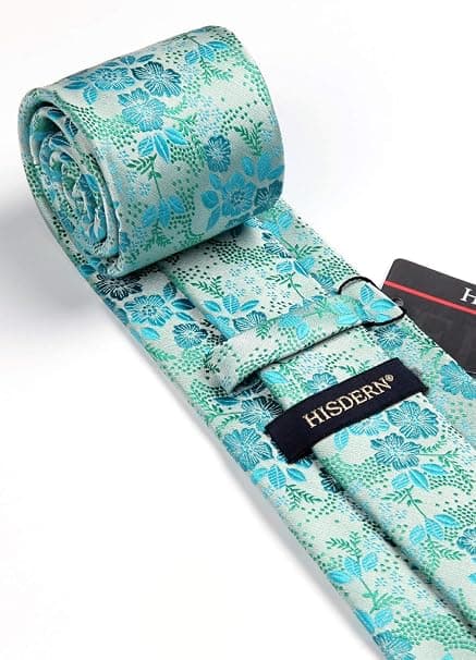 Slips för män blommigt slips och näsduk klassisk herrslips i siden för bröllopsfest affärer