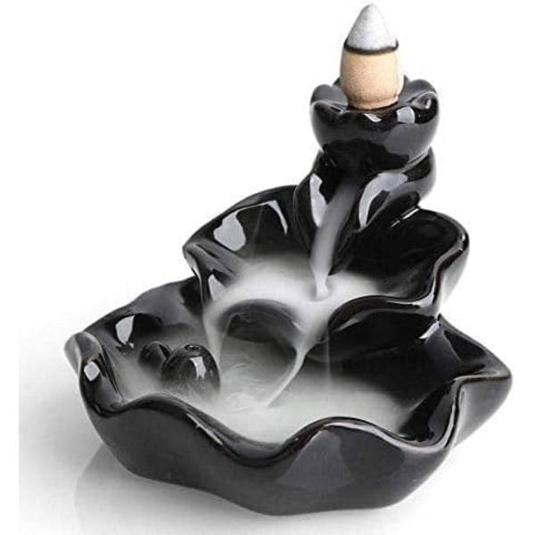Røgelsebrænder, Lotus Tilbageflow Røgelseholder Keramisk Kar Koner Sticks Porcelænsholder