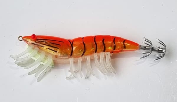 Fiskesluk Reke Reker | Med Rangle, Lysende Bein | 11,5 cm, Oransje