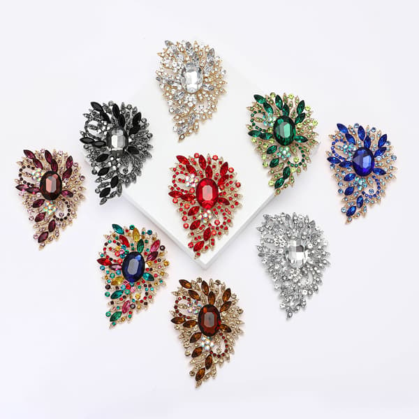 Dame Broche Marquise Bryllupsblomst Blad Østrigsk Krystal