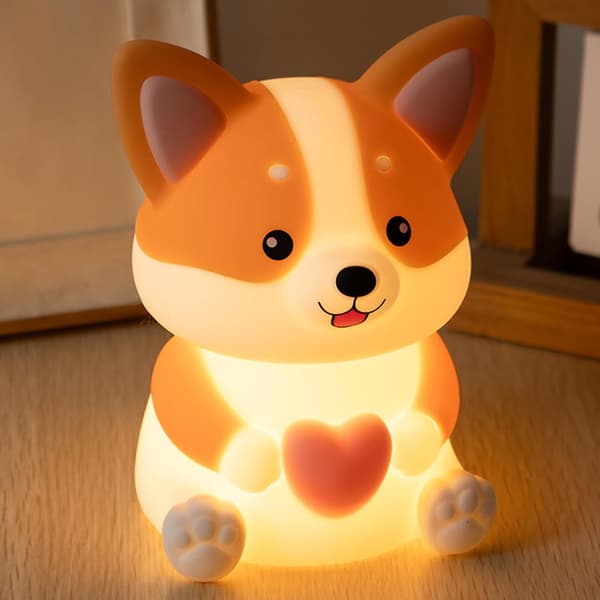 1 stk hund nattlys | Søt hund nattlys for barn nattbordslampe - Stemningsbelysning med timer 3 moduser