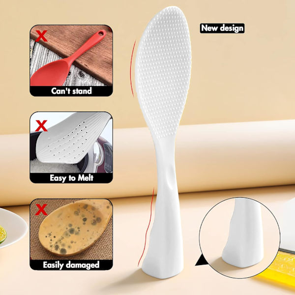 Risske, silikone stående risske med non-stick risske ske varmebestandig risske ske (grå)