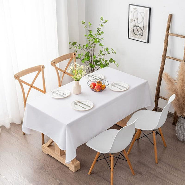 Hvid Dug - 90X132 Tommer Polyester Rektangulær Dug, Til 4 Fods Bord I Vaskbar Plet Og Rynkebestandig, Juledug 228*335cm