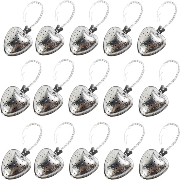 15 stk. te-si, rustfrit stål mesh te-kugle infuser premium te-filter te-interval diffuser forlænget kæde krog