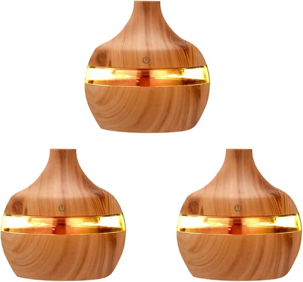 300 ml æterisk oliediffuser, 7 farver LED ultralydsluftfugter, oliediffuser, luftrenser, til hjem, yoga, kontor, SPA, soveværelse, gul