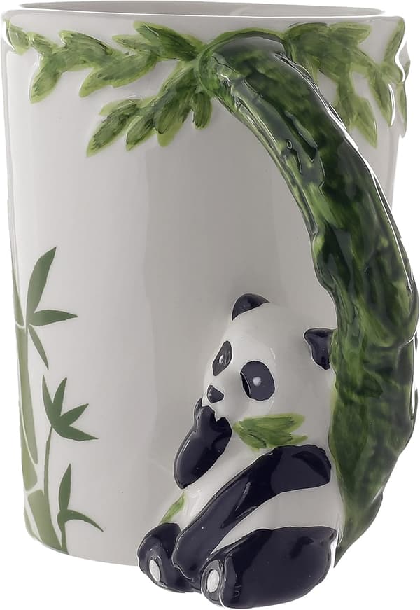 Panda-kahvikuppi, Bambu, Musta, 8 cm