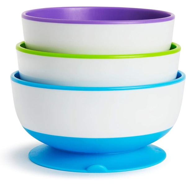 Munchkin Stay Put Sugkopp med stark sugkraft, 3-pack