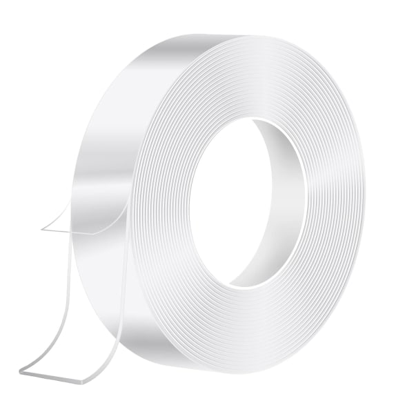 Dubbelsidig tejp Heavy Duty, Vattentät Akryl Dubbelsidig Häftande Klar Tejp, Avtagbar Klibbig Tejp för Väggar/Mattor/Trä (5M x 2CM x 1MM)