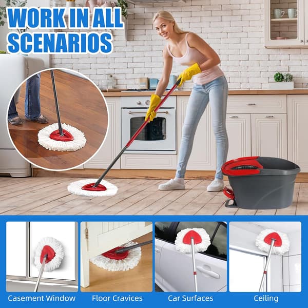 5-pakning moppehoder, for Vileda trekantede svingmopper, mikrofiber svingmopprefill, dyp rengjøring, maskinvaskbar