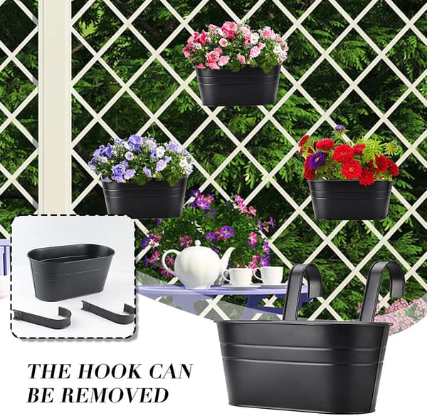 2 stk. hengende blomsterpotter i metall