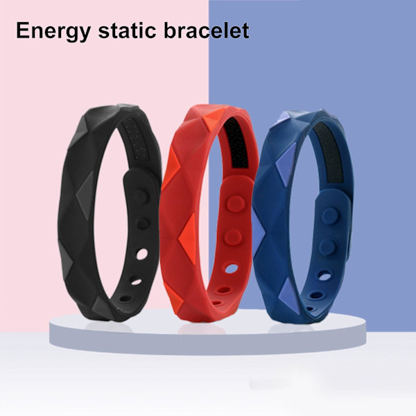 Sockerregulator Armband 6-håls Justering Handledssnöre Bärbar Sportkläder Smärtlindring Silika Gel Antistatisk Armband Negativ Black