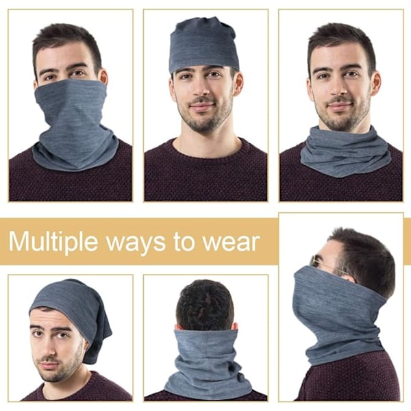 Vinterhalsvärmare Fleece Vindtät Halskrage Snood för Män Kvinnor Kallt Väder Ansiktsscarf Huvudbonad för Skidåkning Löpning Cykling