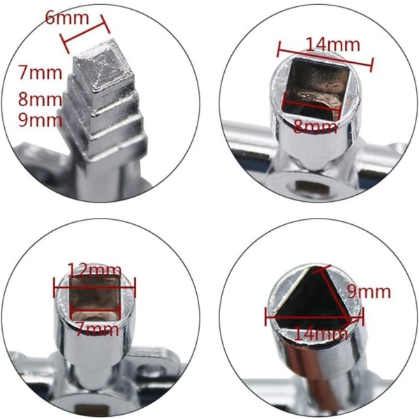 Universalnøkkel Elektrisk Skap Trekantnøkkel Firkantet Nøkkel for Tog Elektrisk Skap Heis Multifunksjonelt Håndverktøy