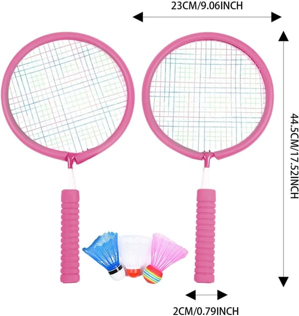 Badmintonracketer for barn | Lett bakgård Utendørs Shuttlecocks Racketer Inkludert 3X Badminton For Barn Og Voksne, Rosa