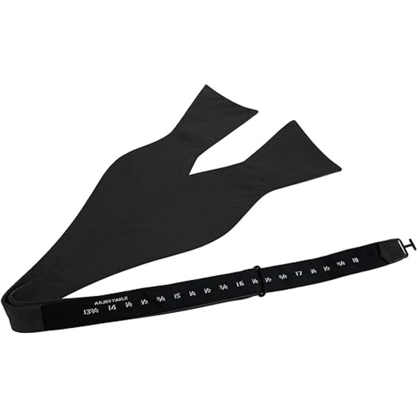 Herr Solid Bowtie Woven Självbindande Fluga Smoking & Bröllop Fluga (svart)