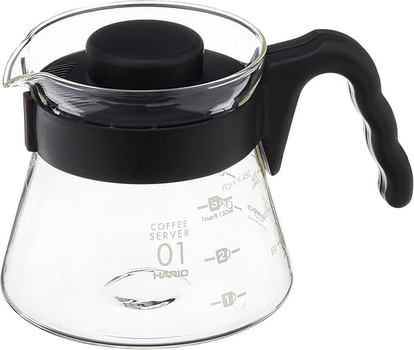 Cafetière Kaffekande V60-01-450ml, Glas, Sort