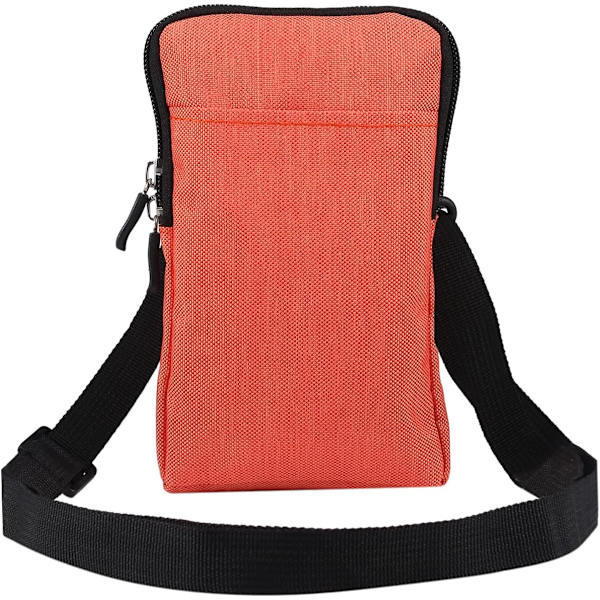 Puhelin Olkavyölaukku, Puhelimen Vyökiinnike, Olkapussi Vetoketjulla Ristiin orange color Small size