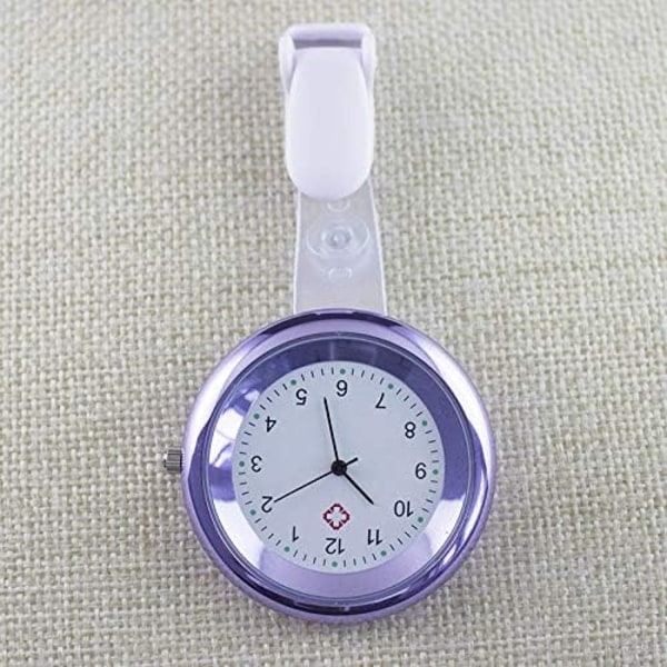 Watch Brosch Silikonklämma Infektionskontroll Design Sjuksköterska Läkare Paramedic Brosch Fob Watch(lila)