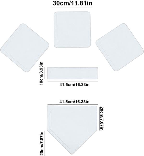 Baseballbaser | Multifunksjonelt baseballbasesett for T-ball, softball, kickball og baseball
