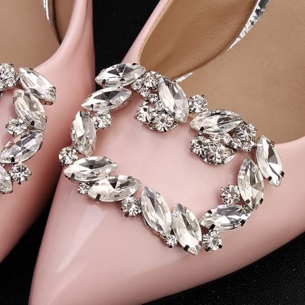1 par bryllupssko klips krystallspenne rhinestone metall sko klips