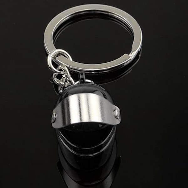 2 stk. hjelm nøglering, kreativt metal vedhæng, mini 3D hjelm nøglering, bilnøgle dekorations tilbehør, unisex