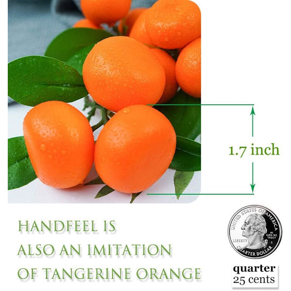 Falske mini mandarin appelsiner kunstig frukt simulering falsk naturtro for hjem fest kjøkken festival dekorasjon 3 stk