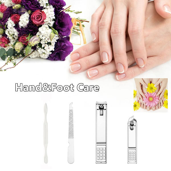 Manikyrset för män och kvinnor, nagelklippare set 8 i 1, rostfritt stål, tå- och fingernagelklippare, personlig vårdverktyg