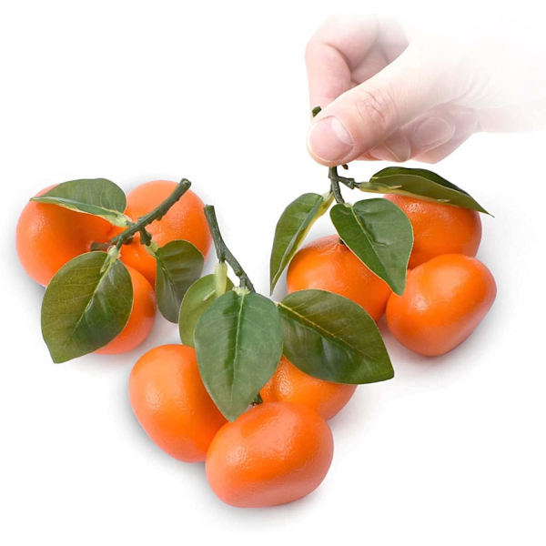 Falske mini mandarin appelsiner kunstig frukt simulering falsk naturtro for hjem fest kjøkken festival dekorasjon 3 stk
